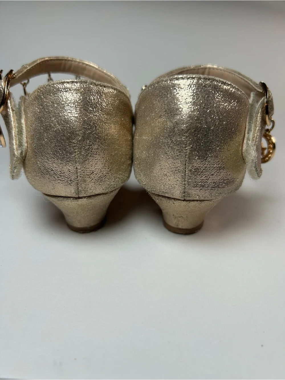 Turdeoir Girls Rhinestone Mary Jane Heels Gold Star Moon Charm Dress Shoes 13